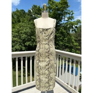 Capulet Revolve Snakeskin Bustier Midi Dress Medium Mob Wife Animal Print Edgy